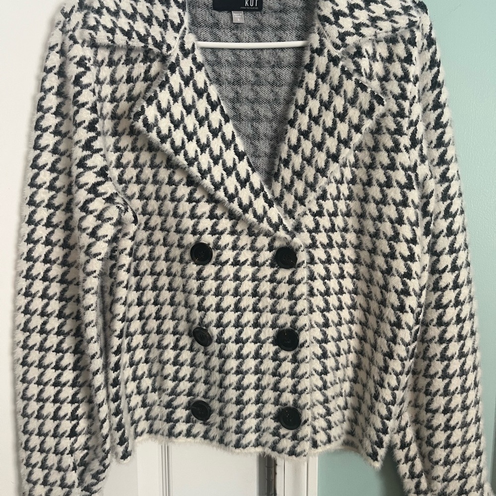 Kut from the Kloth Black and White Pea Coat